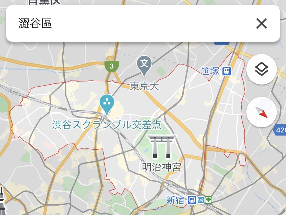 澀谷區 Google Map